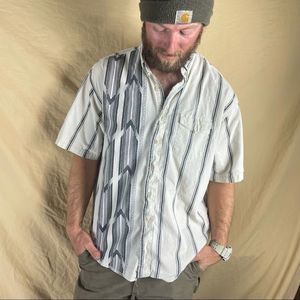 Vintage, wrangler XXL men’s button down short sleeve southwestern shirt aztec